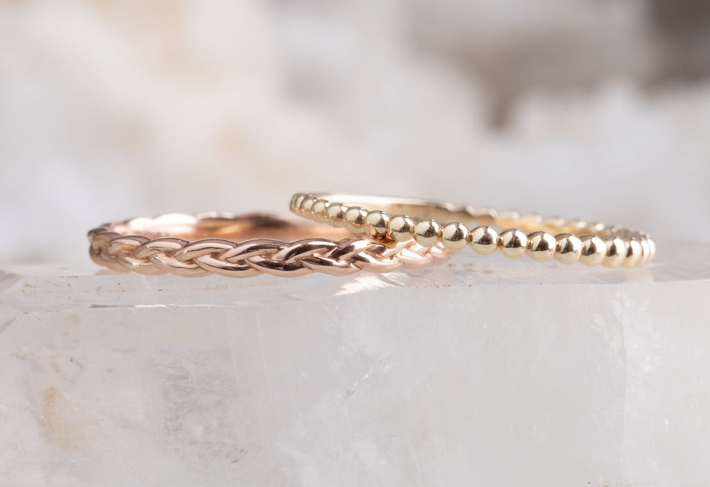 14k Gold Braided Stacking Band