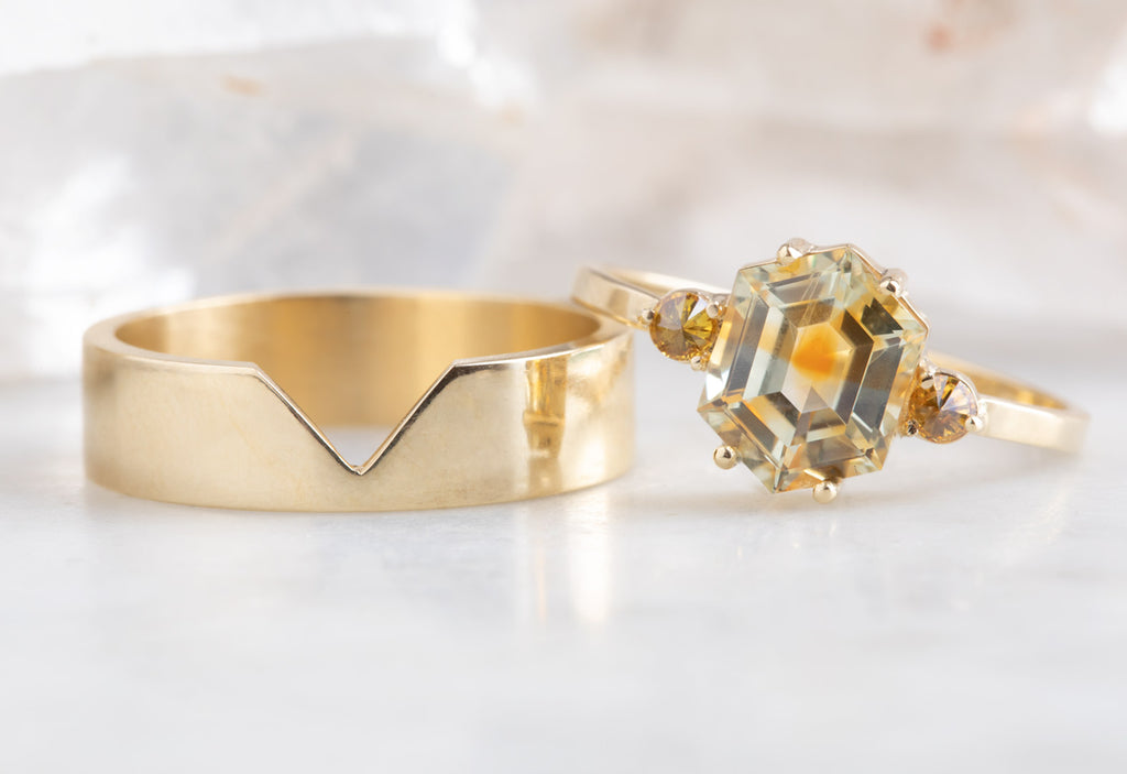 One of a Kind Bicolor Montana Sapphire + Diamond Engagement Ring