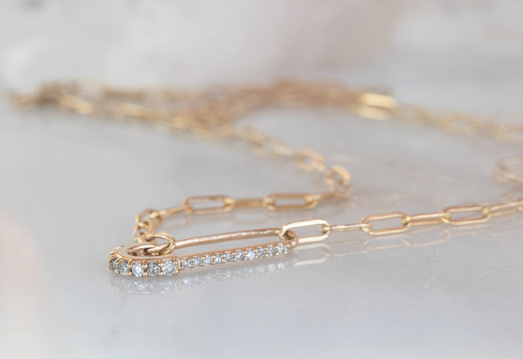 Pavé Diamond Sari Pin Necklace