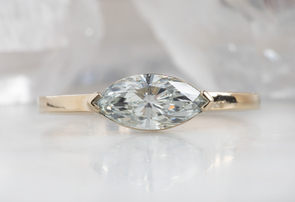 Marquis Cut White Diamond Engagement Ring