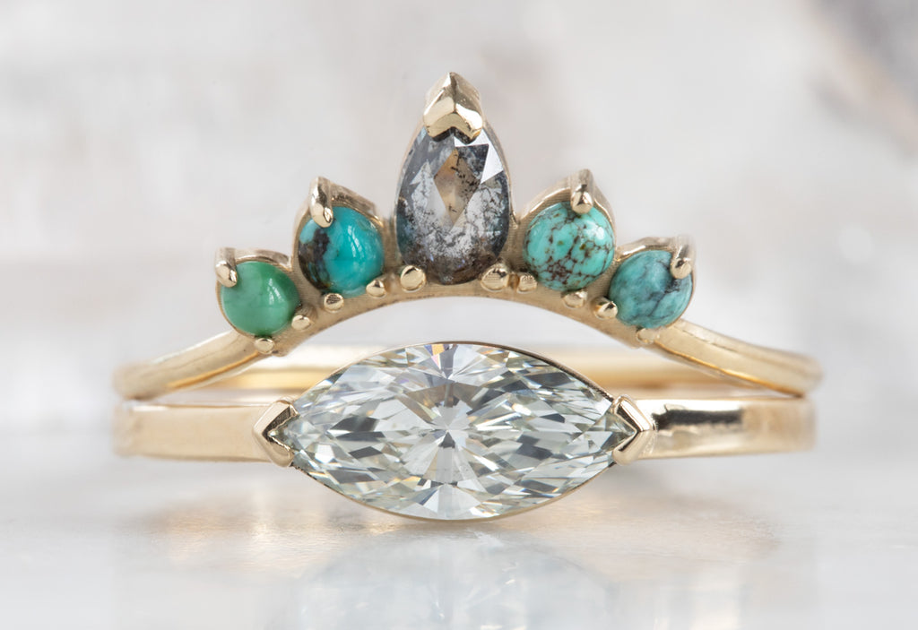 Marquis Cut White Diamond Engagement Ring