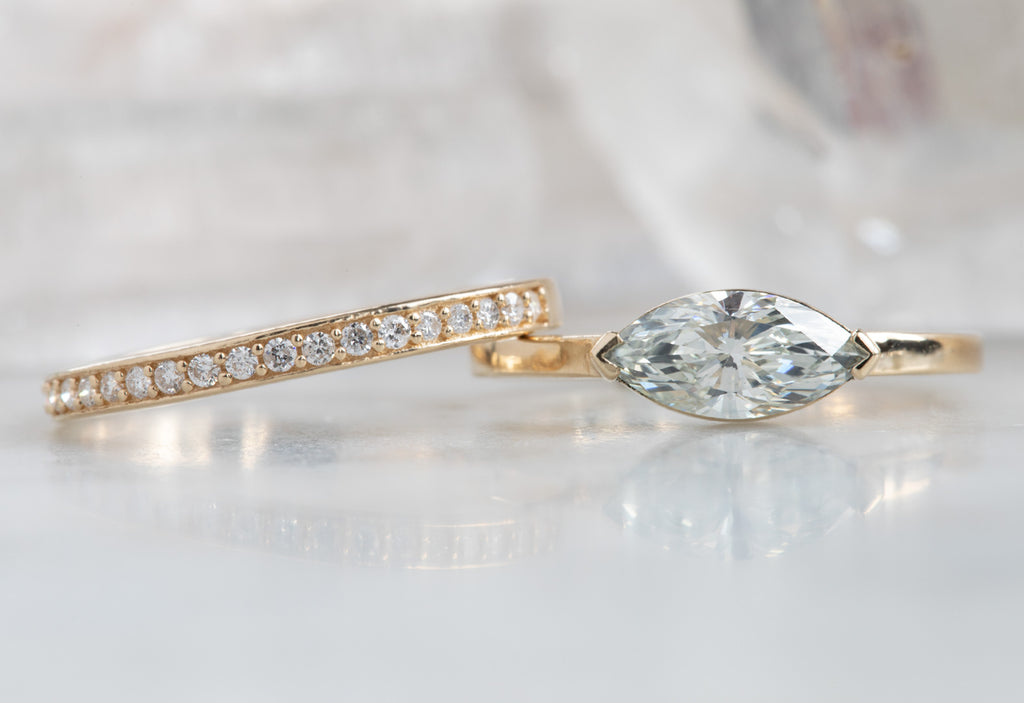 Marquis Cut White Diamond Engagement Ring