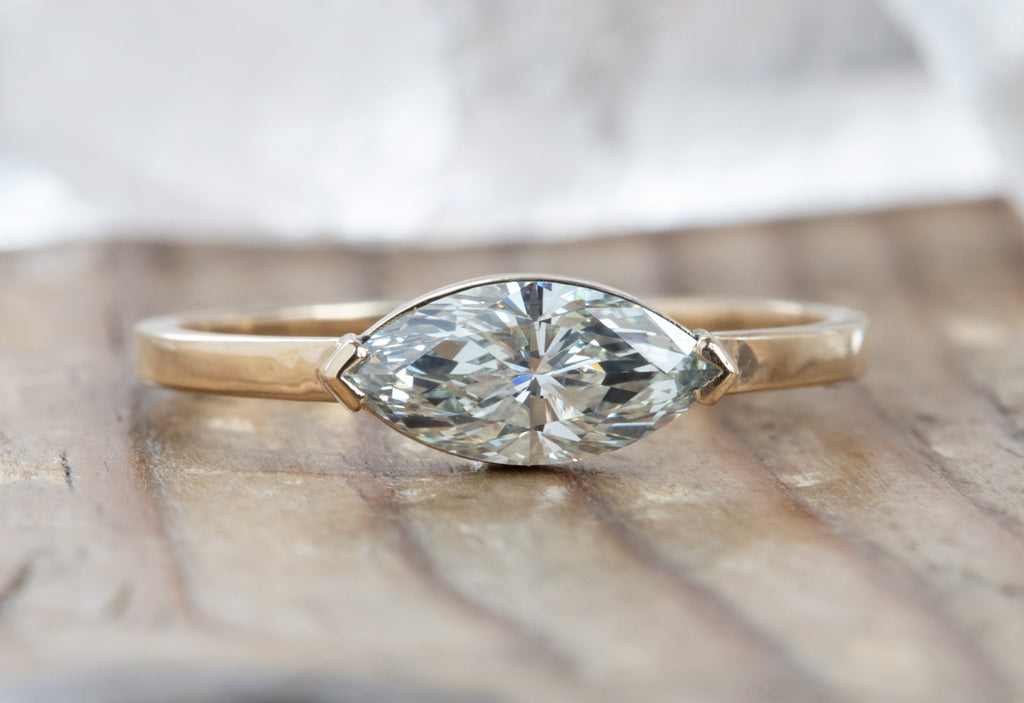 Marquis Cut White Diamond Engagement Ring