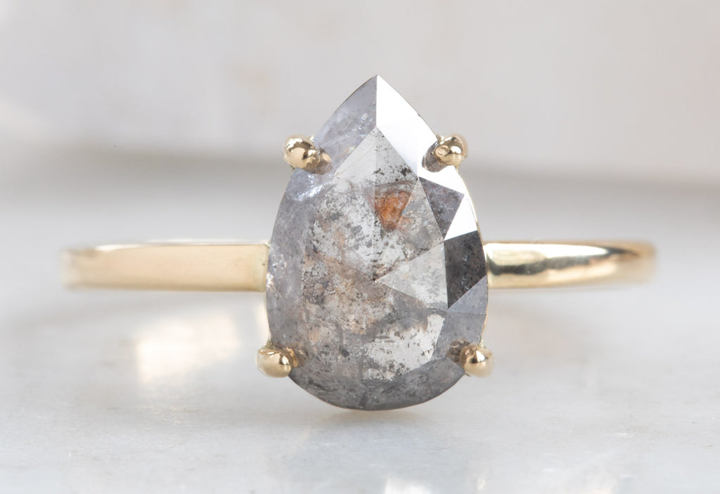 Rose Cut Salt + Pepper Diamond Engagement Ring