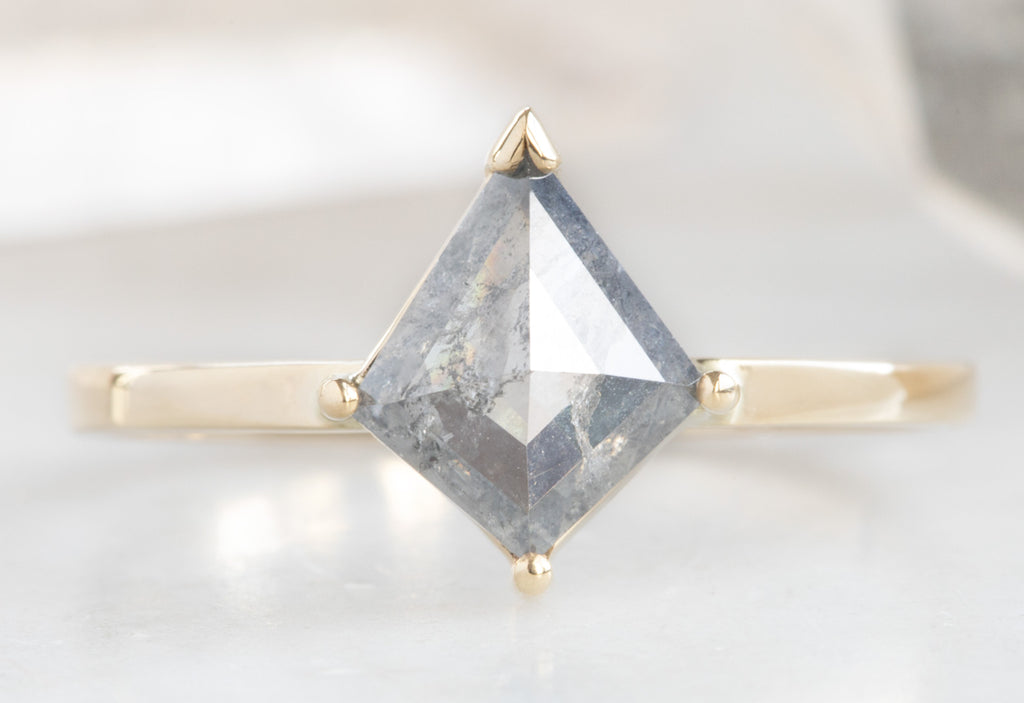 Kite-Shaped Opalescent Grey Diamond Engagement Ring