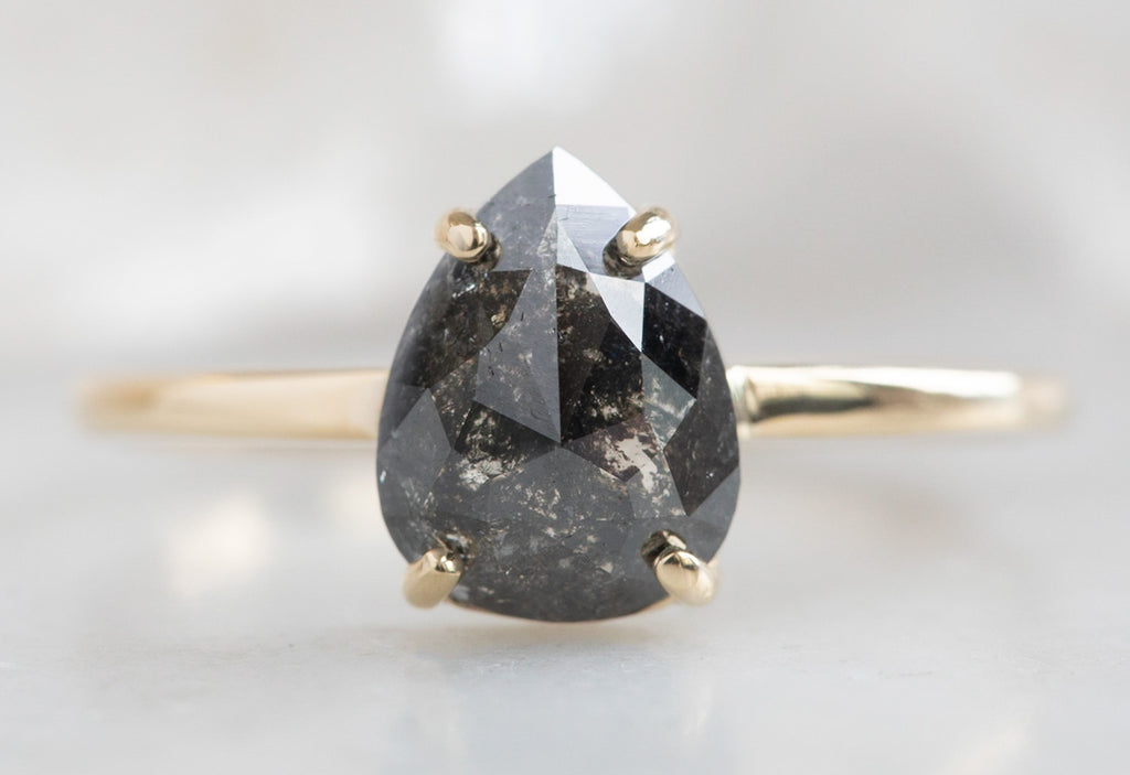 One Of A Kind Rose Cut Black Diamond Engagement Ring