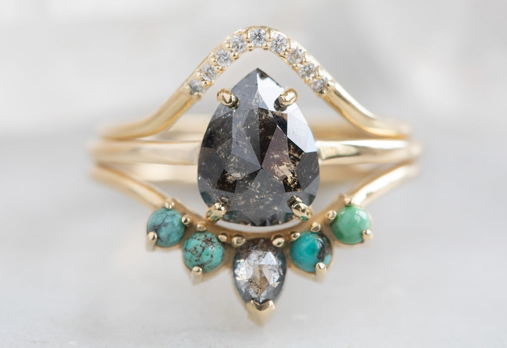 One Of A Kind Rose Cut Black Diamond Engagement Ring