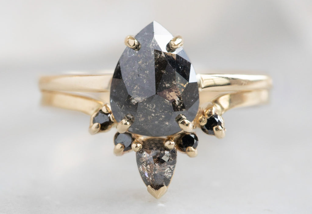 One Of A Kind Rose Cut Black Diamond Engagement Ring