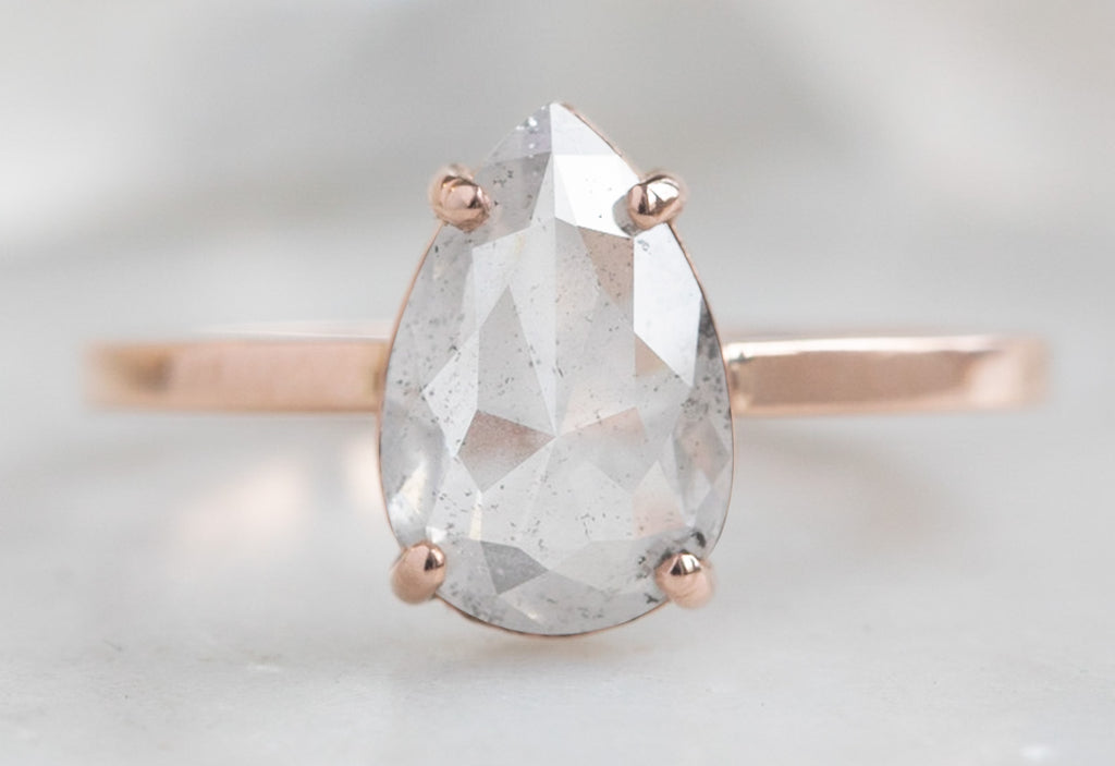 One Of A Kind Rose Cut Icy-White Engagement Ring
