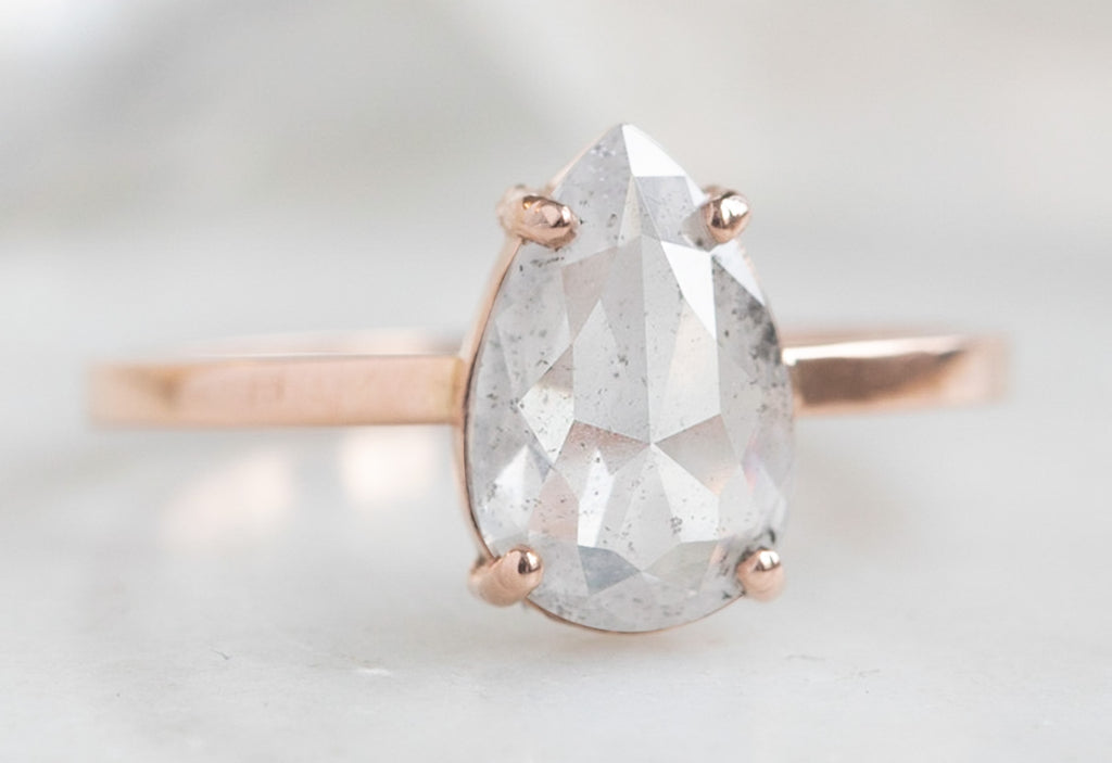 One Of A Kind Rose Cut Icy-White Engagement Ring
