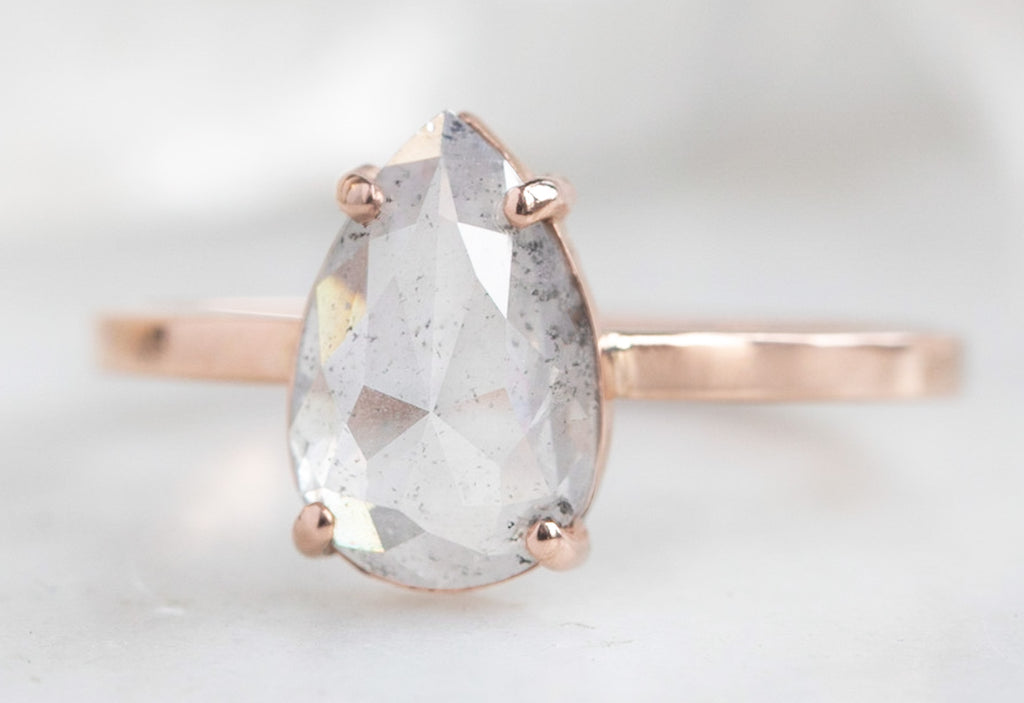 One Of A Kind Rose Cut Icy-White Engagement Ring