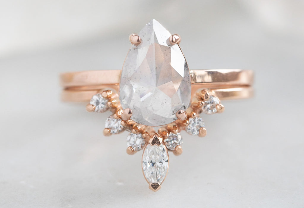 One Of A Kind Rose Cut Icy-White Engagement Ring