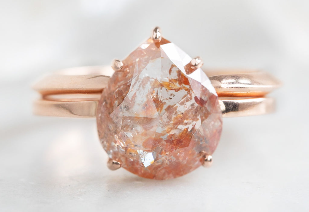One Of A Kind Large Rose Cut Red Diamond Engagement Ring