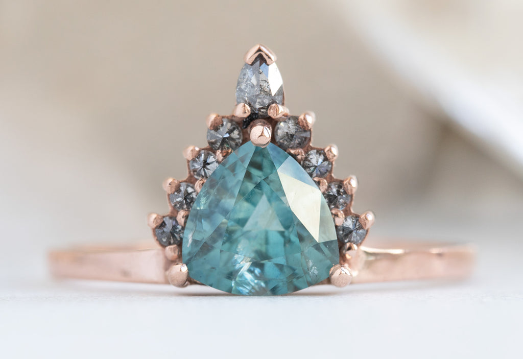 Trillion Cut Montana Sapphire with Attached Sunburst