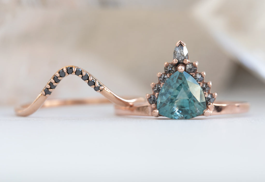 Trillion Cut Montana Sapphire with Attached Sunburst