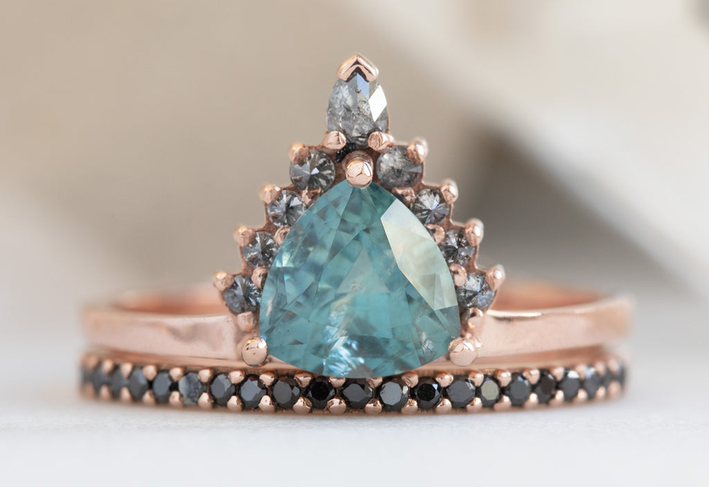 Trillion Cut Montana Sapphire with Attached Sunburst