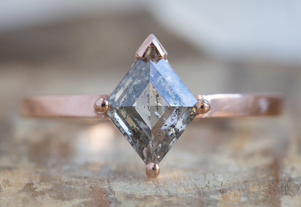 The Bryn Ring with a Kite-Shaped Salt + Pepper Diamond