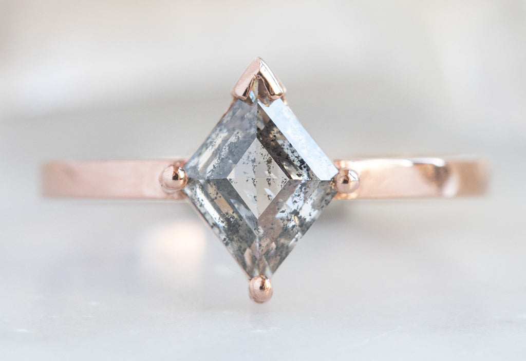 The Bryn Ring with a Kite-Shaped Salt + Pepper Diamond