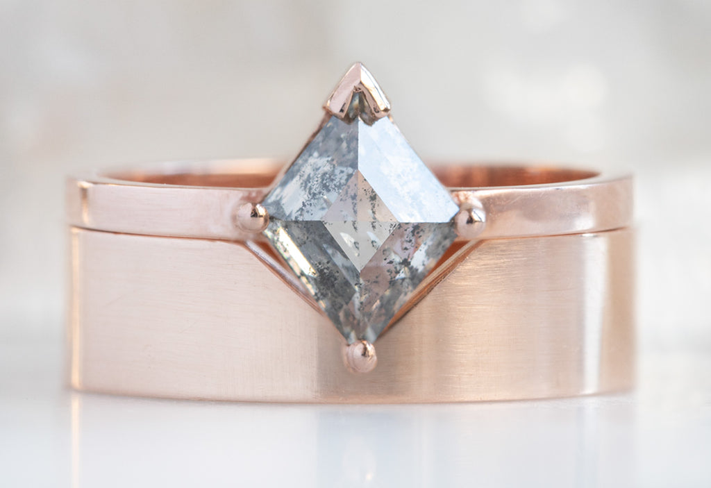 The Bryn Ring with a Kite-Shaped Salt + Pepper Diamond