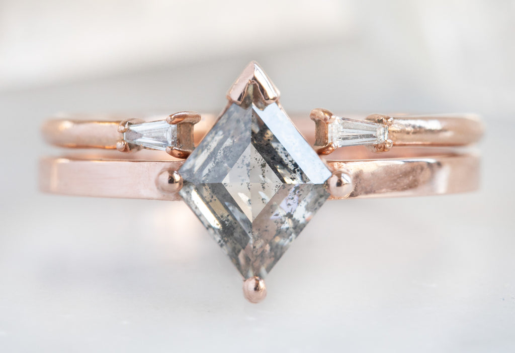 The Bryn Ring with a Kite-Shaped Salt + Pepper Diamond