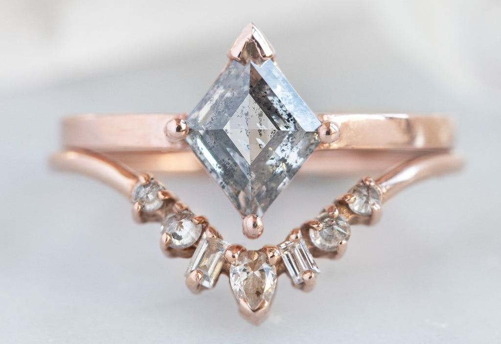 The Bryn Ring with a Kite-Shaped Salt + Pepper Diamond