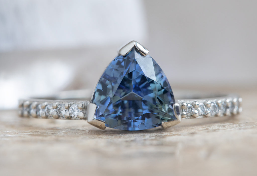 The Willow Ring with a Trillion-Cut Tanzanite