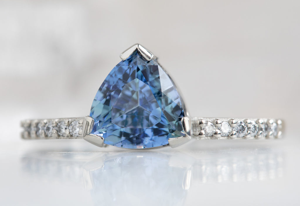 The Willow Ring with a Trillion-Cut Tanzanite
