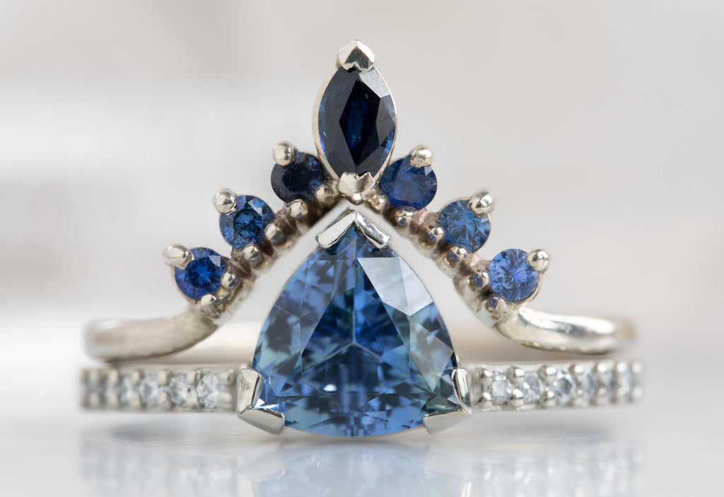 The Willow Ring with a Trillion-Cut Tanzanite