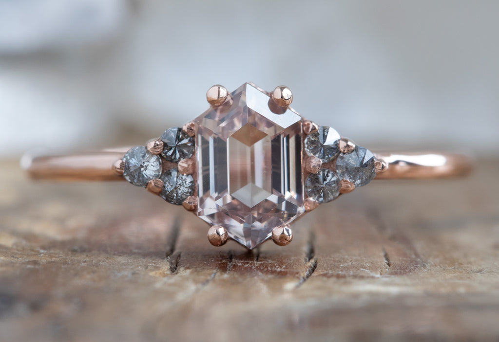 The Ivy Ring with a Hexagon-Cut Pink Sapphire 