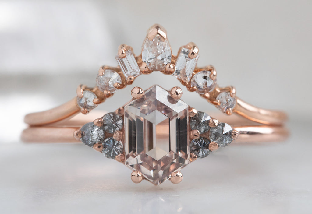 The Ivy Ring with a Hexagon-Cut Pink Sapphire 