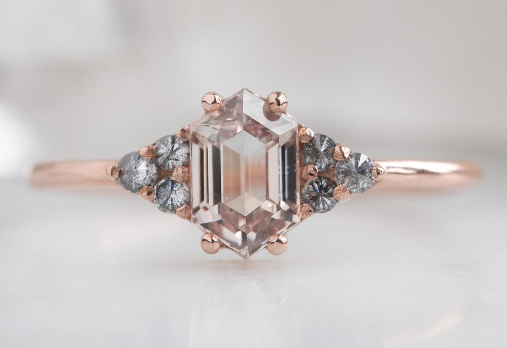 The Ivy Ring with a Hexagon-Cut Pink Sapphire 