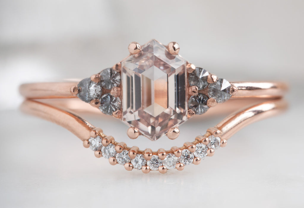 The Ivy Ring with a Hexagon-Cut Pink Sapphire 