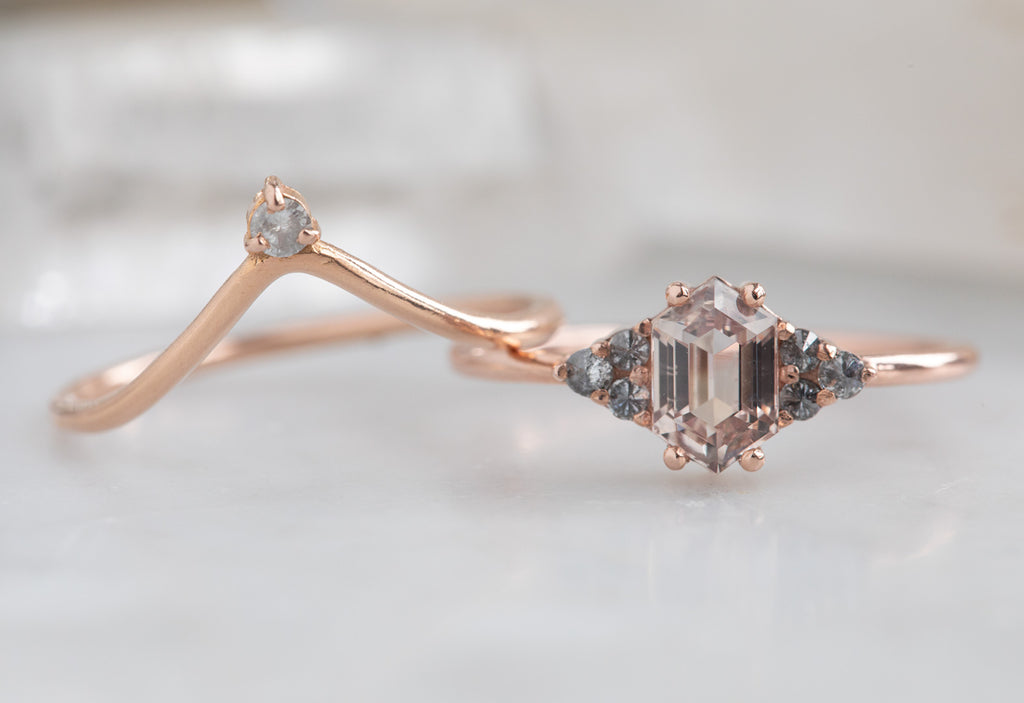 The Ivy Ring with a Hexagon-Cut Pink Sapphire 