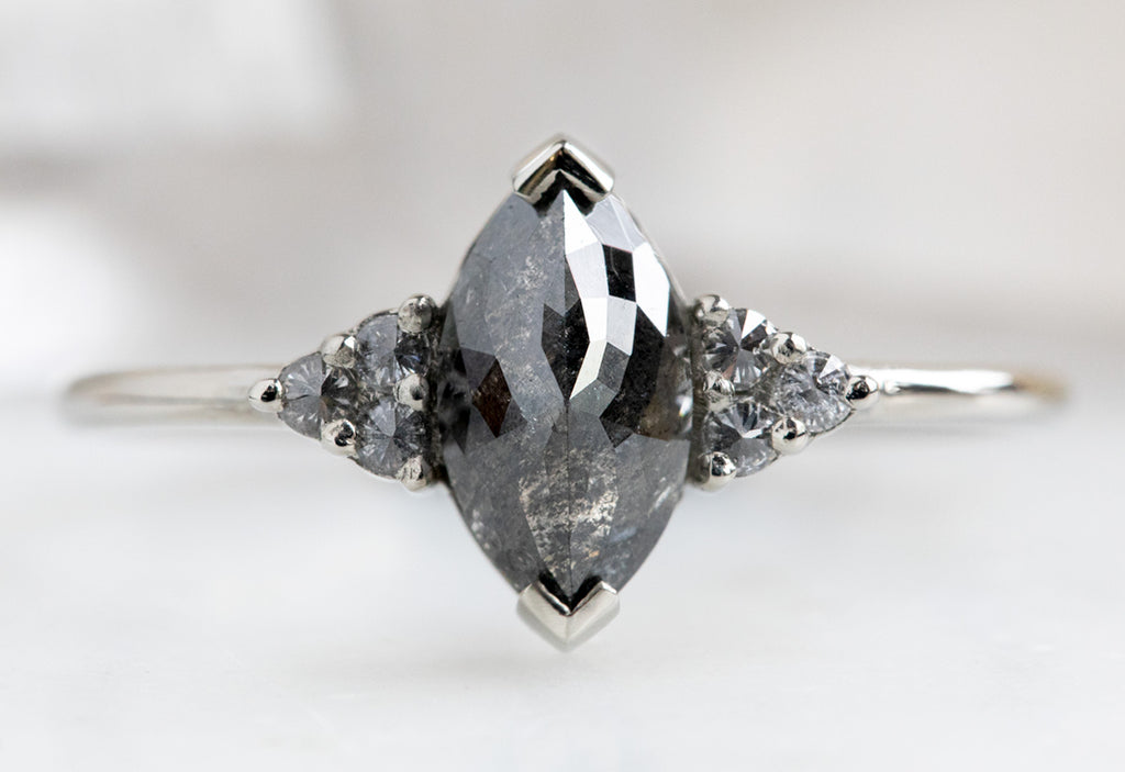 The Ivy Ring with a Marquise Black Diamond