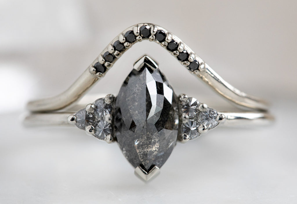 The Ivy Ring with a Marquise Black Diamond