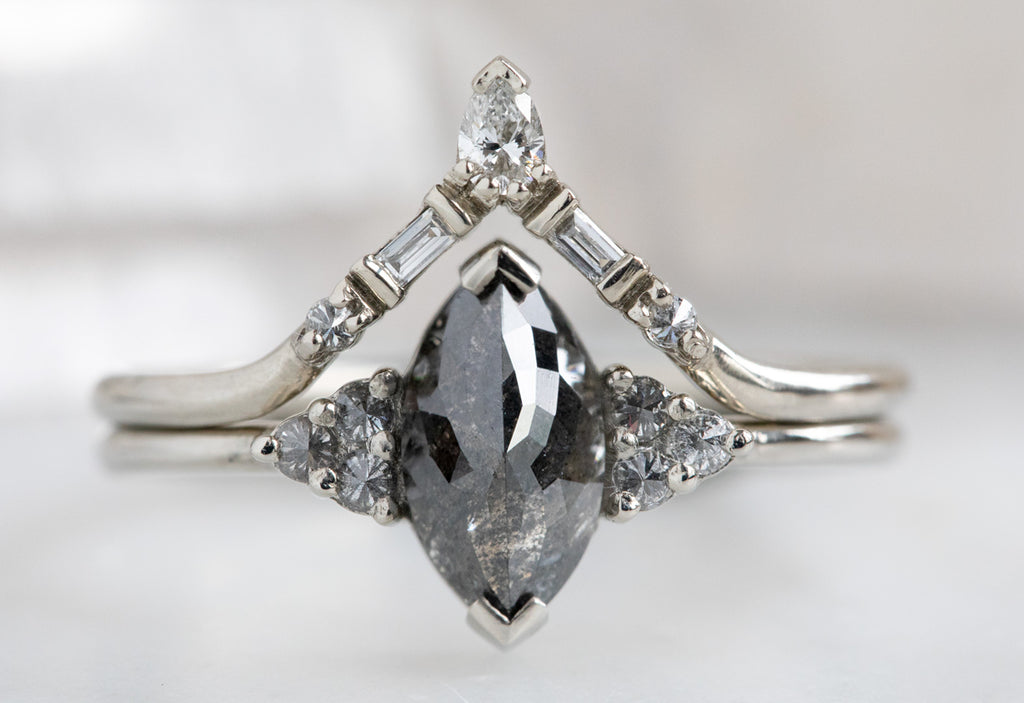 The Ivy Ring with a Marquise Black Diamond