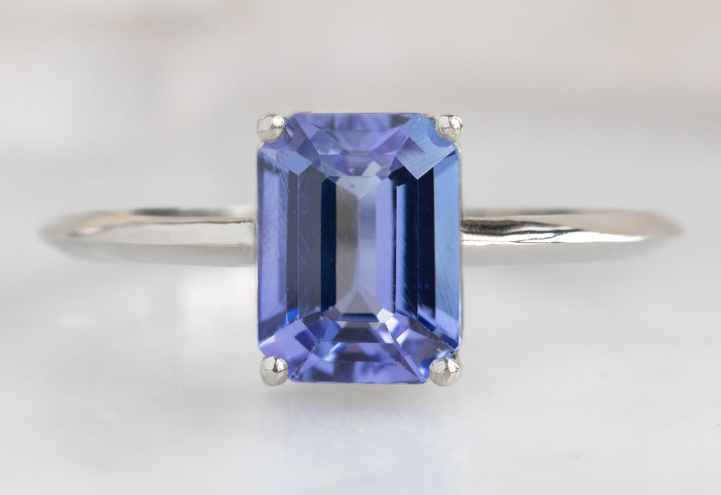 The Bryn Ring with an Emerald Cut Tanzanite