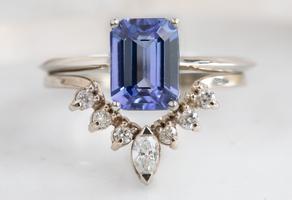 The Bryn Ring with an Emerald Cut Tanzanite