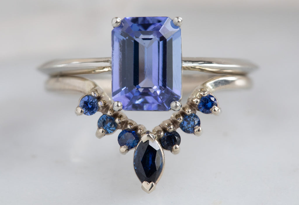 The Bryn Ring with an Emerald Cut Tanzanite