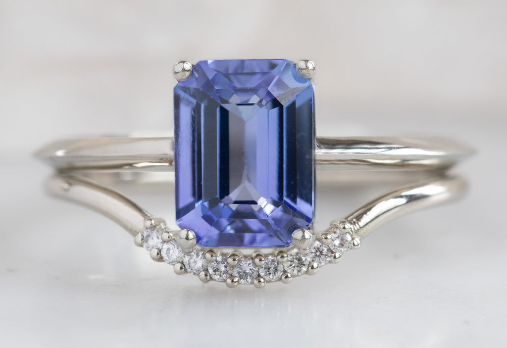 The Bryn Ring with an Emerald Cut Tanzanite