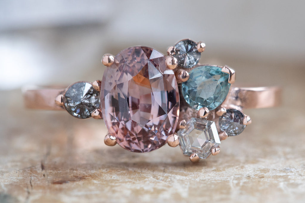 One Of A Kind Sapphire + Diamond Cluster Ring