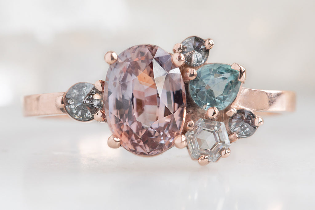 One Of A Kind Sapphire + Diamond Cluster Ring
