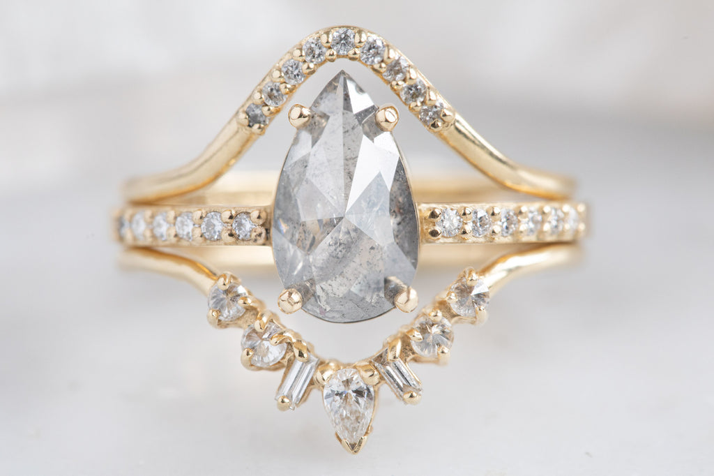 The Willow Ring with a Rose Cut Grey Diamond