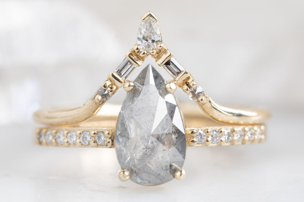 The Willow Ring with a Rose Cut Grey Diamond