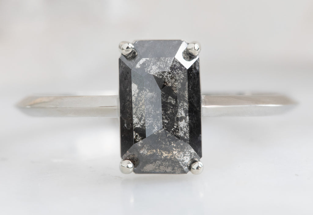 The Bryn Ring with an Emerald Cut Black Diamond