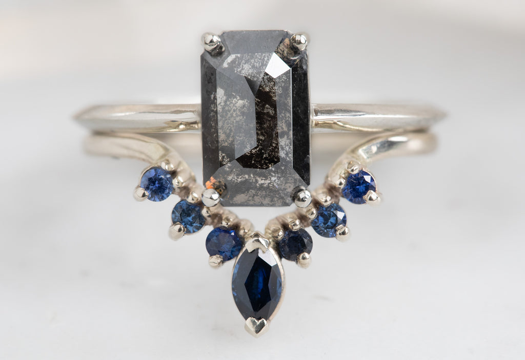 The Bryn Ring with an Emerald Cut Black Diamond