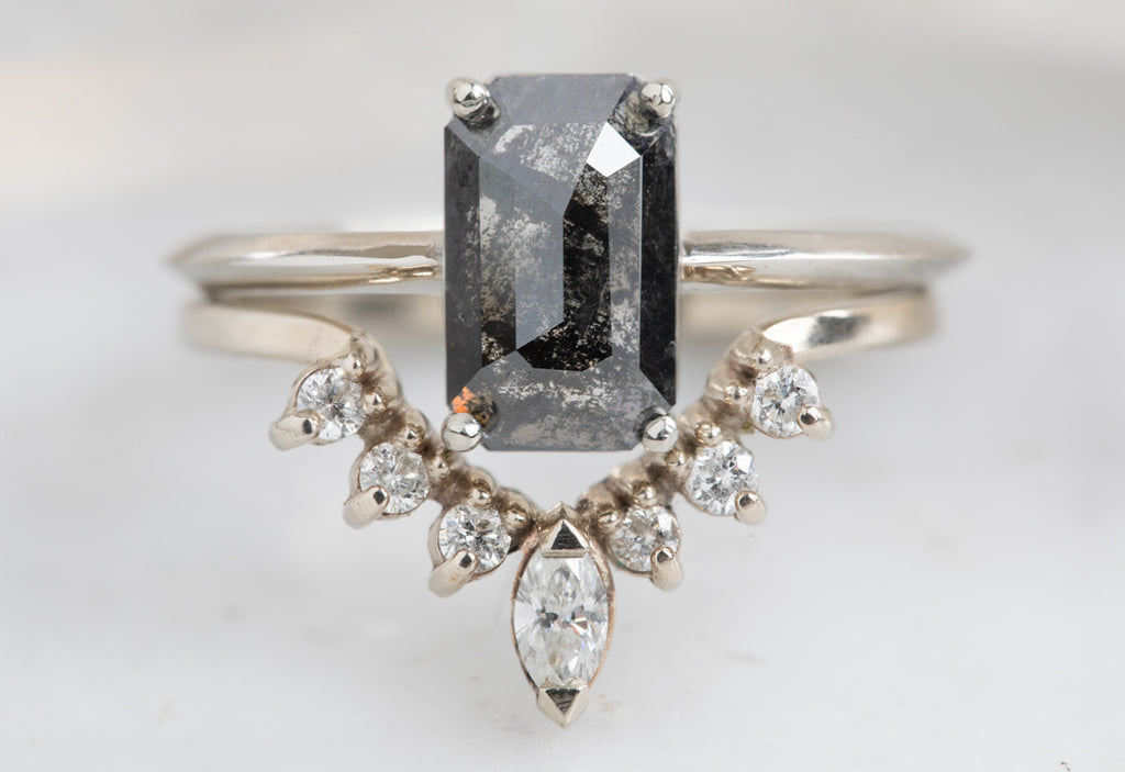 The Bryn Ring with an Emerald Cut Black Diamond