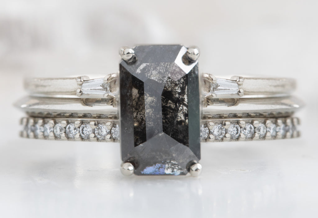 The Bryn Ring with an Emerald Cut Black Diamond