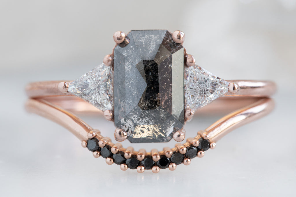 The Jade Ring with an Emerald Cut Diamond
