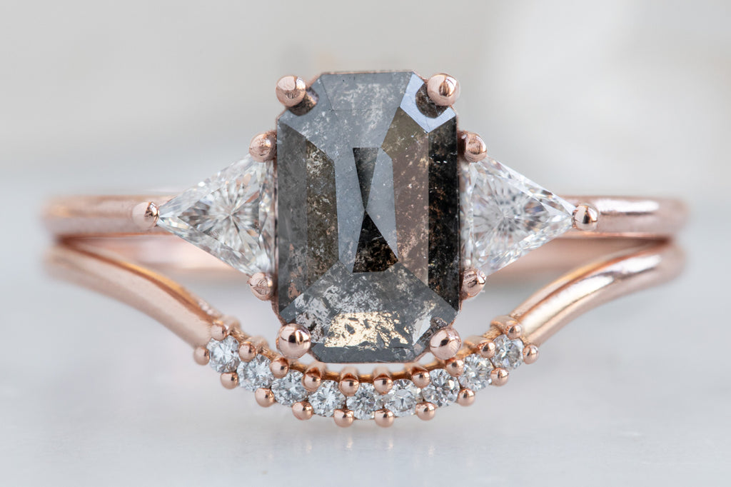 The Jade Ring with an Emerald Cut Diamond